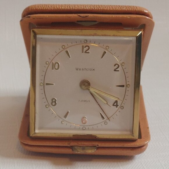 VINTAGE Westclox Pocket Alarm Clock 7 Jewels Germany - Picture 1 of 7